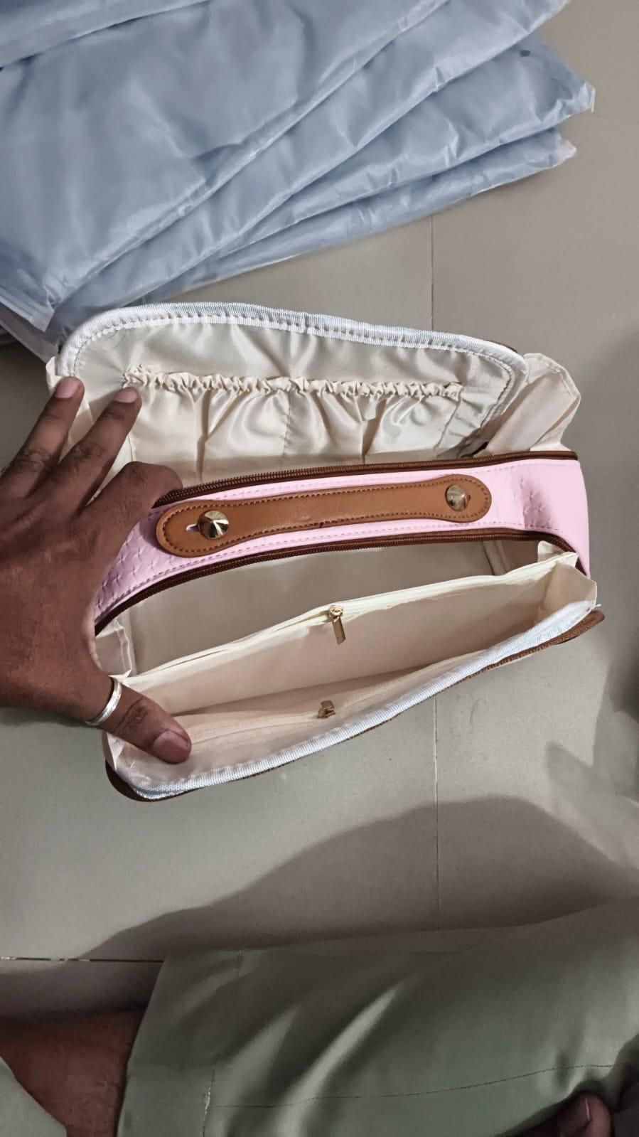 Compact Double Zipper Toiletry & Makeup Organizer