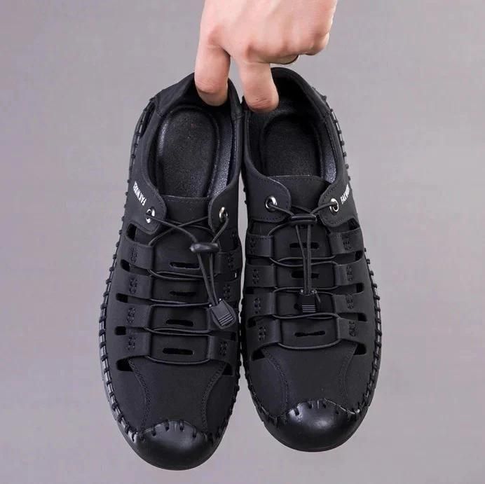 Men’s Stylish Casual Shoes – Black Synthetic Lace-Up with Airmix Sole