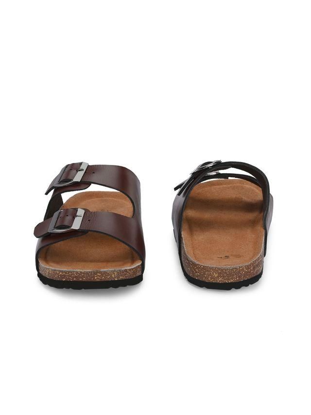 Men’s Arizona Brown Leather Slippers – Comfortable Casual Synthetic with EVA Sole
