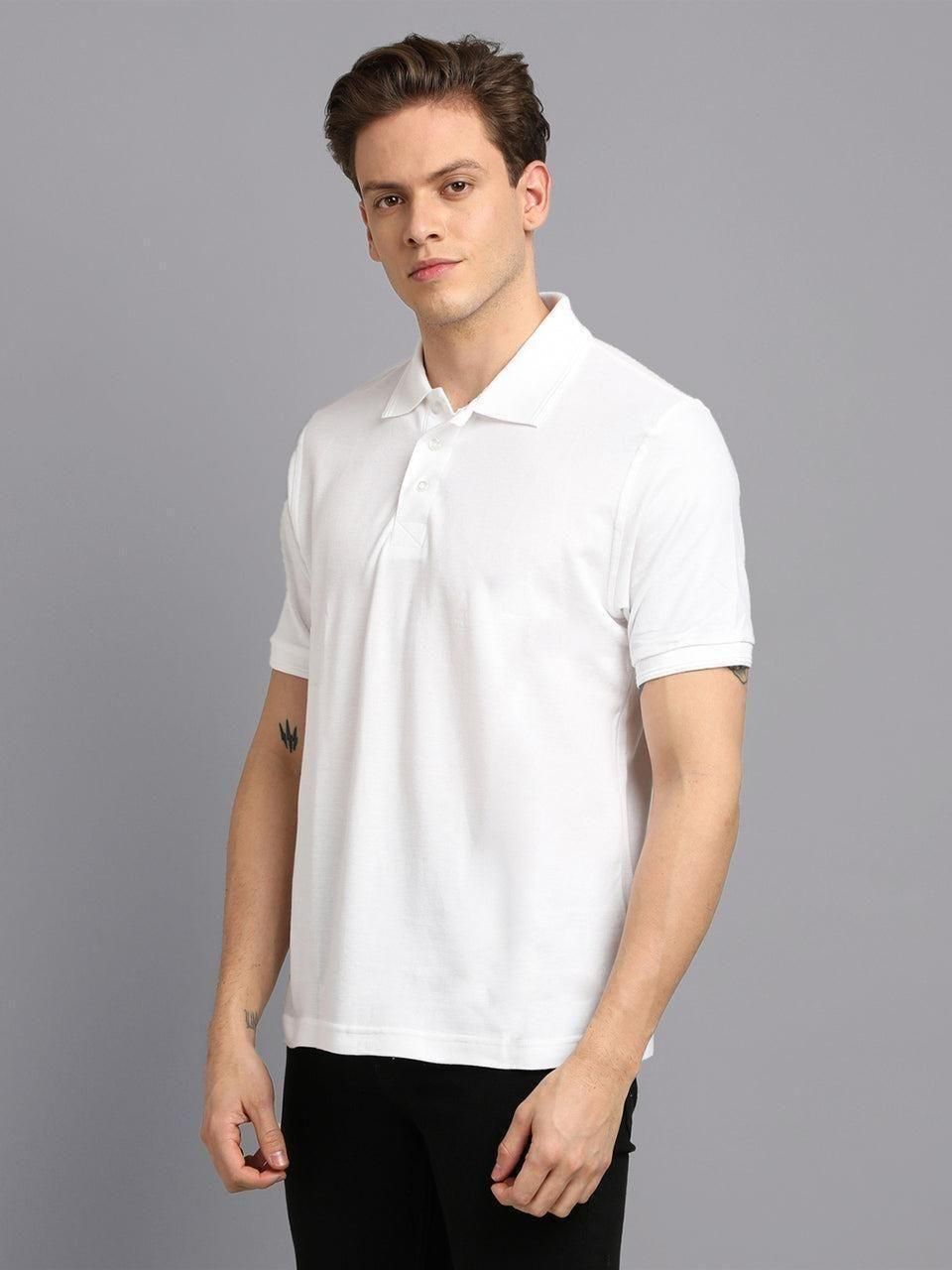Men’s Matte Solid Polo T-Shirt – Half Sleeves, Regular Fit Casual Wear