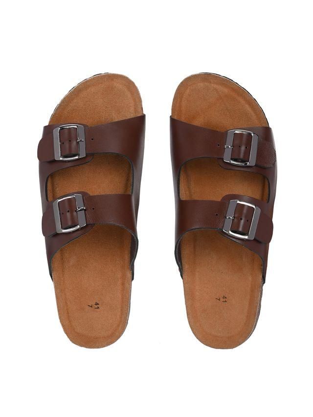Men’s Arizona Brown Leather Slippers – Comfortable Casual Synthetic with EVA Sole