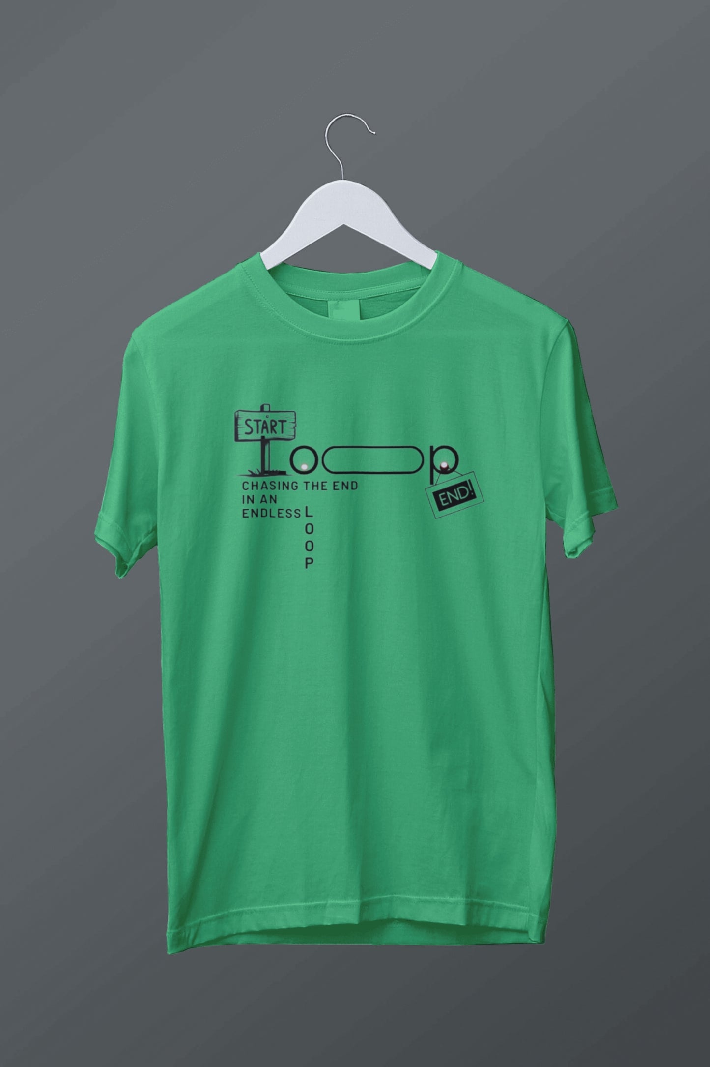 Chasing the End in an Endless Loop" Minimal Graphic Unisex T-Shirt