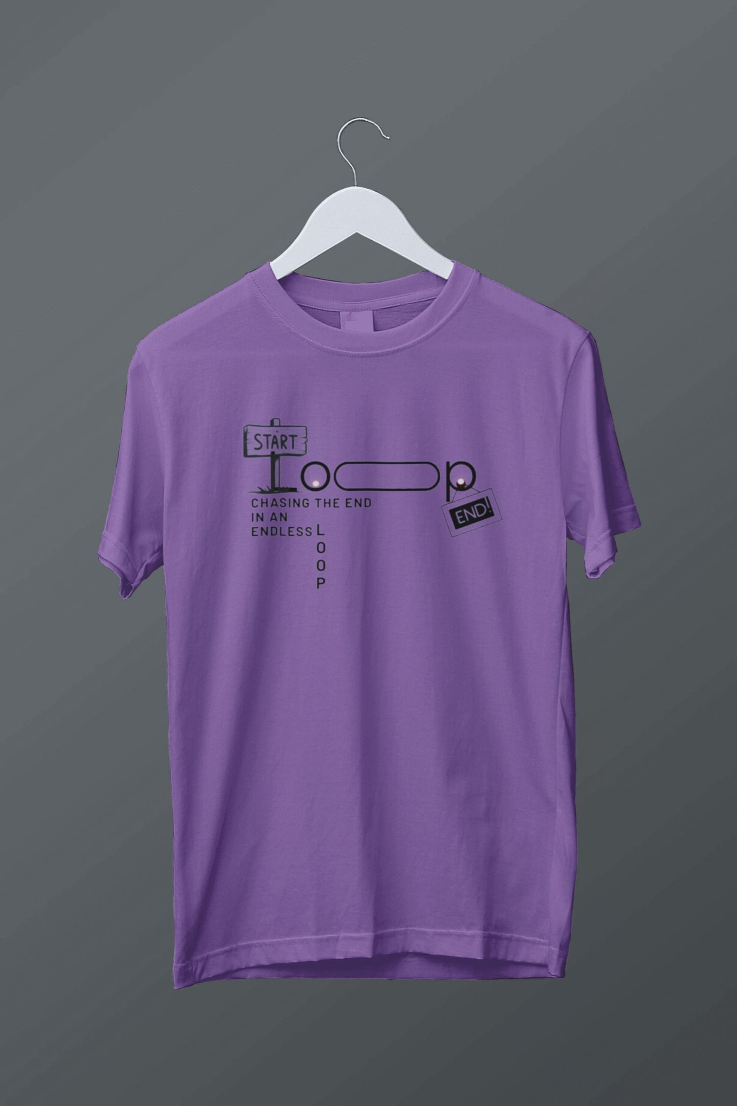 Chasing the End in an Endless Loop" Minimal Graphic Unisex T-Shirt
