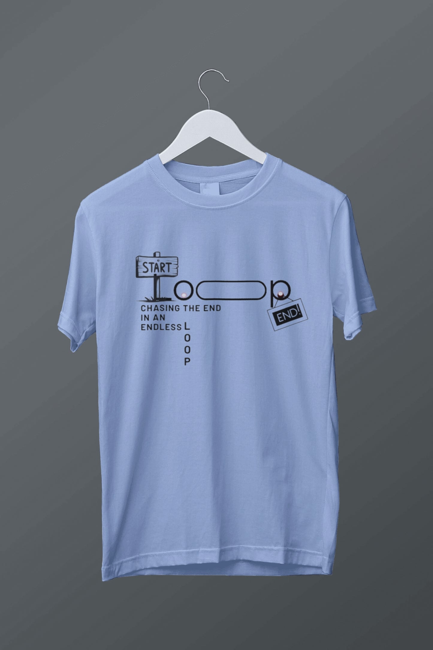 Chasing the End in an Endless Loop" Minimal Graphic Unisex T-Shirt