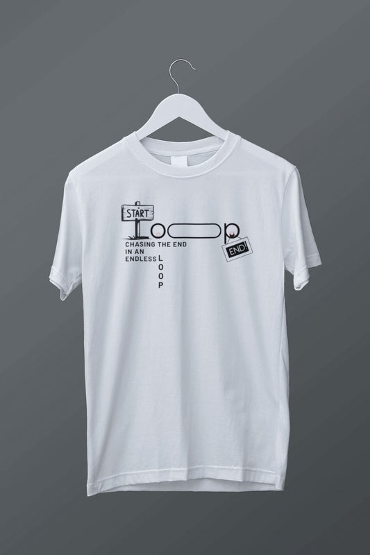 Chasing the End in an Endless Loop" Minimal Graphic Unisex T-Shirt