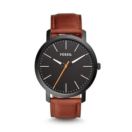 Fossil City Collection Unisex Analog Watch – Brown Leather Strap & Rose Gold Stainless Steel Case