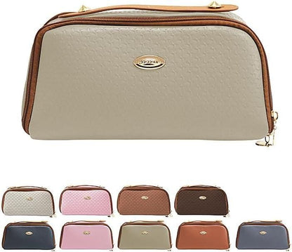 Compact Double Zipper Toiletry & Makeup Organizer