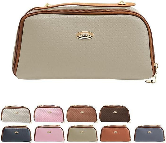 Compact Double Zipper Toiletry & Makeup Organizer