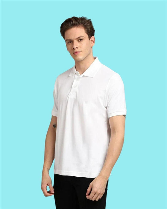 Men’s Matte Solid Polo T-Shirt – Half Sleeves, Regular Fit Casual Wear