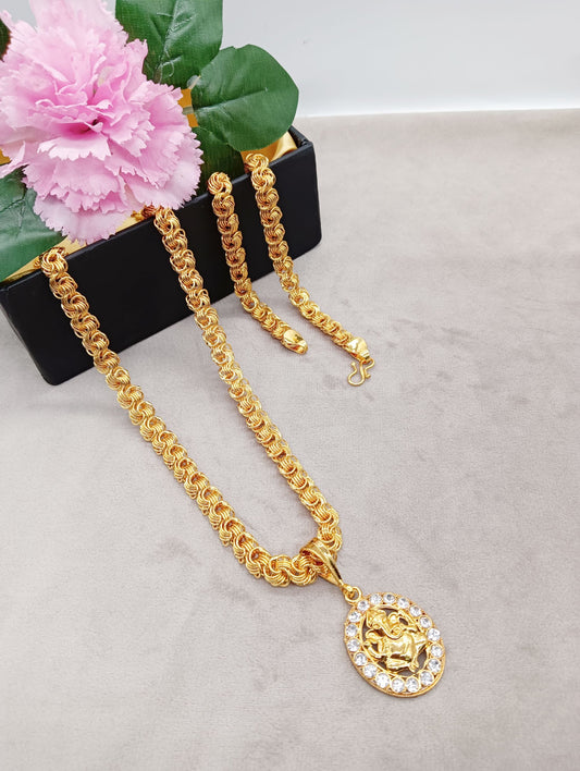 Luxurious Men’s Gold Plated Pendant with Chain – Stylish Casual Jewelry (Vol 6)