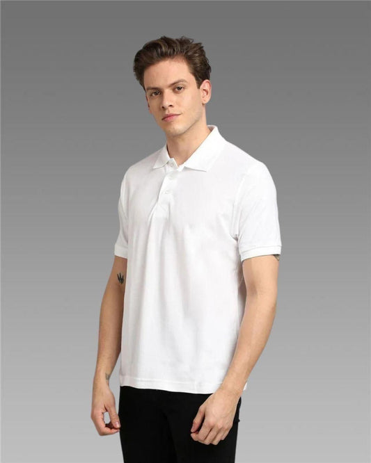 Men’s Matte Solid Polo T-Shirt – Half Sleeves, Regular Fit Casual Wear
